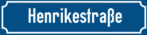 Straßenschild Henrikestraße