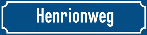 Straßenschild Henrionweg zum kostenlosen Download