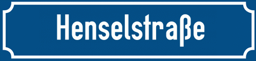 Straßenschild Henselstraße