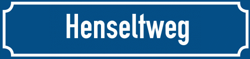 Straßenschild Henseltweg