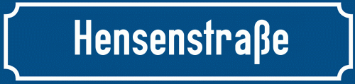 Straßenschild Hensenstraße