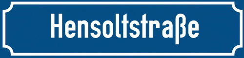 Straßenschild Hensoltstraße zum kostenlosen Download