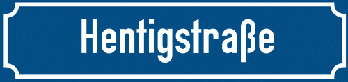 Straßenschild Hentigstraße