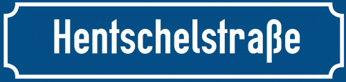 Straßenschild Hentschelstraße