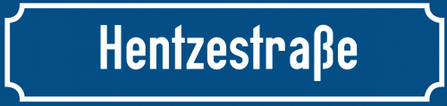 Straßenschild Hentzestraße