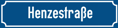 Straßenschild Henzestraße