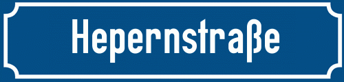 Straßenschild Hepernstraße