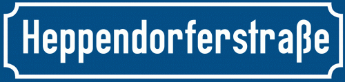 Straßenschild Heppendorferstraße zum kostenlosen Download