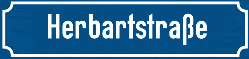 Straßenschild Herbartstraße