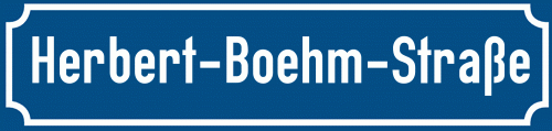 Straßenschild Herbert-Boehm-Straße