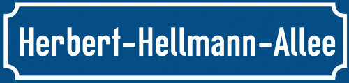 Straßenschild Herbert-Hellmann-Allee