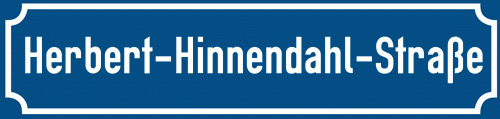Straßenschild Herbert-Hinnendahl-Straße