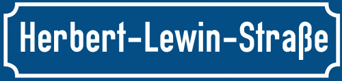 Straßenschild Herbert-Lewin-Straße