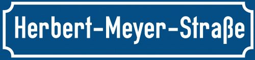 Straßenschild Herbert-Meyer-Straße zum kostenlosen Download