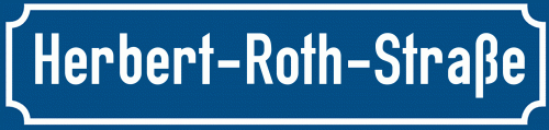 Straßenschild Herbert-Roth-Straße