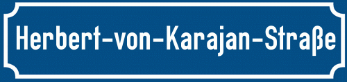 Straßenschild Herbert-von-Karajan-Straße
