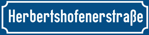 Straßenschild Herbertshofenerstraße