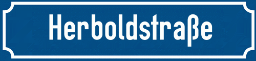 Straßenschild Herboldstraße zum kostenlosen Download