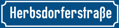 Straßenschild Herbsdorferstraße zum kostenlosen Download