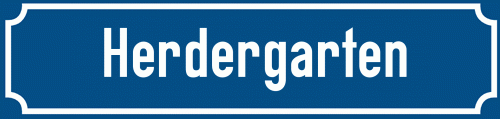 Straßenschild Herdergarten zum kostenlosen Download
