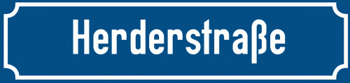 Straßenschild Herderstraße zum kostenlosen Download
