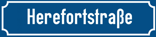 Straßenschild Herefortstraße