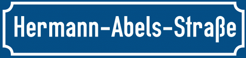 Straßenschild Hermann-Abels-Straße zum kostenlosen Download