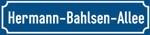 Straßenschild Hermann-Bahlsen-Allee zum kostenlosen Download