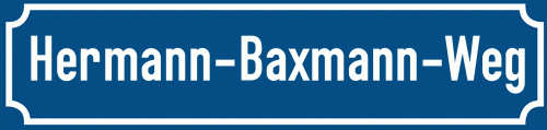 Straßenschild Hermann-Baxmann-Weg