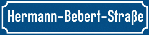 Straßenschild Hermann-Bebert-Straße