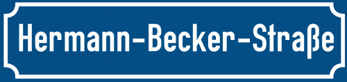 Straßenschild Hermann-Becker-Straße