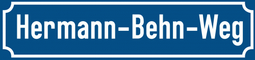 Straßenschild Hermann-Behn-Weg zum kostenlosen Download