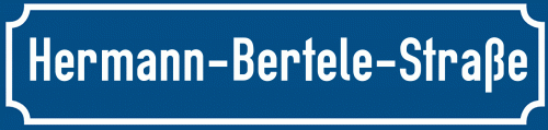Straßenschild Hermann-Bertele-Straße