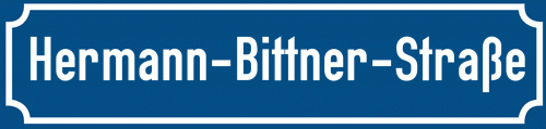 Straßenschild Hermann-Bittner-Straße