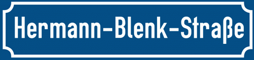 Straßenschild Hermann-Blenk-Straße