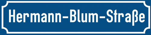 Straßenschild Hermann-Blum-Straße
