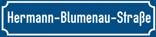 Straßenschild Hermann-Blumenau-Straße zum kostenlosen Download