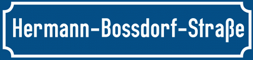 Straßenschild Hermann-Bossdorf-Straße