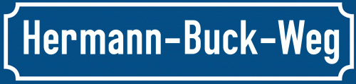 Straßenschild Hermann-Buck-Weg