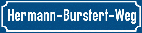 Straßenschild Hermann-Burstert-Weg