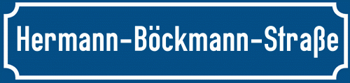 Straßenschild Hermann-Böckmann-Straße