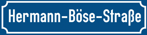 Straßenschild Hermann-Böse-Straße