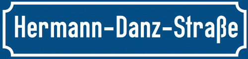 Straßenschild Hermann-Danz-Straße zum kostenlosen Download