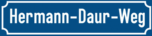 Straßenschild Hermann-Daur-Weg