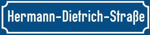 Straßenschild Hermann-Dietrich-Straße