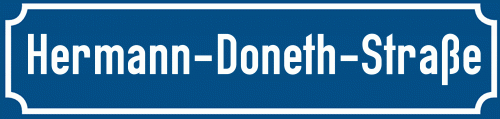 Straßenschild Hermann-Doneth-Straße