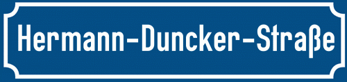 Straßenschild Hermann-Duncker-Straße