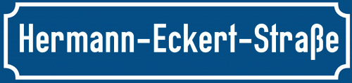 Straßenschild Hermann-Eckert-Straße zum kostenlosen Download