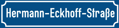 Straßenschild Hermann-Eckhoff-Straße