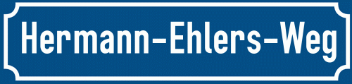 Straßenschild Hermann-Ehlers-Weg